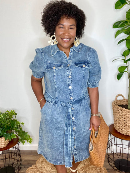 Denim Button Down Dress