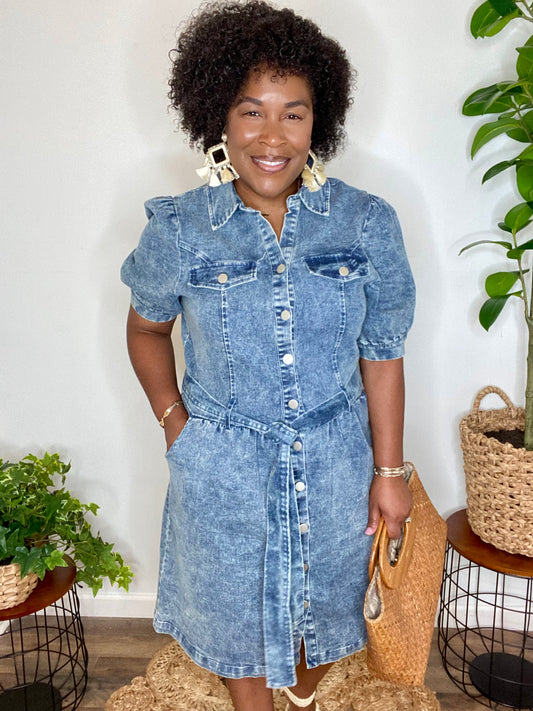 Denim Button Down Dress