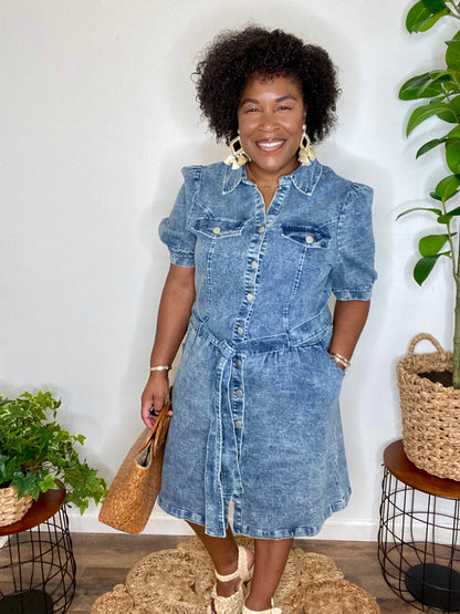 Denim Button Down Dress