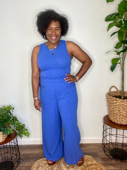 Preorder: Ribbed Tank & Wide Leg Pants Set