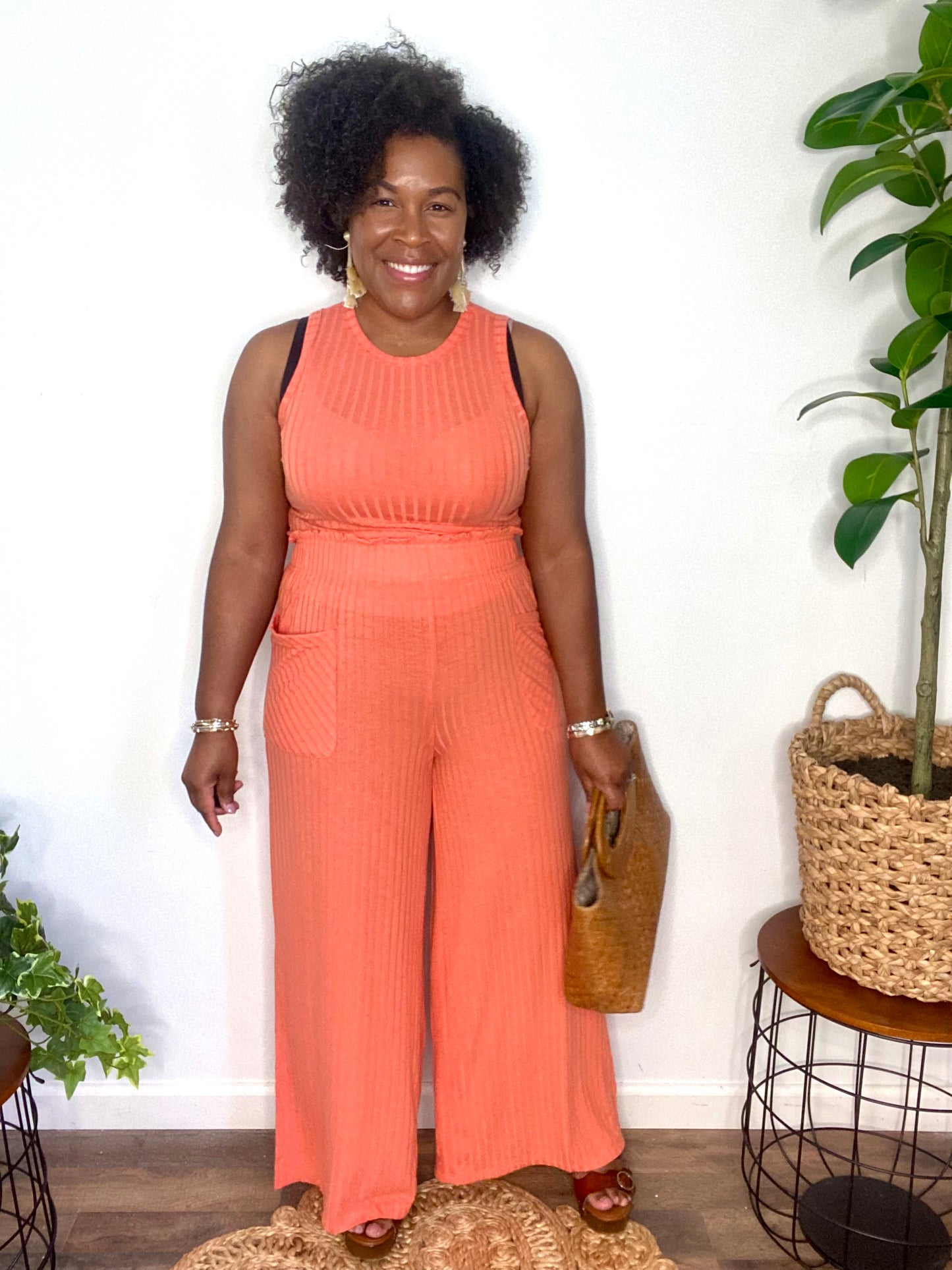 Preorder: Ribbed Tank & Wide Leg Pants Set
