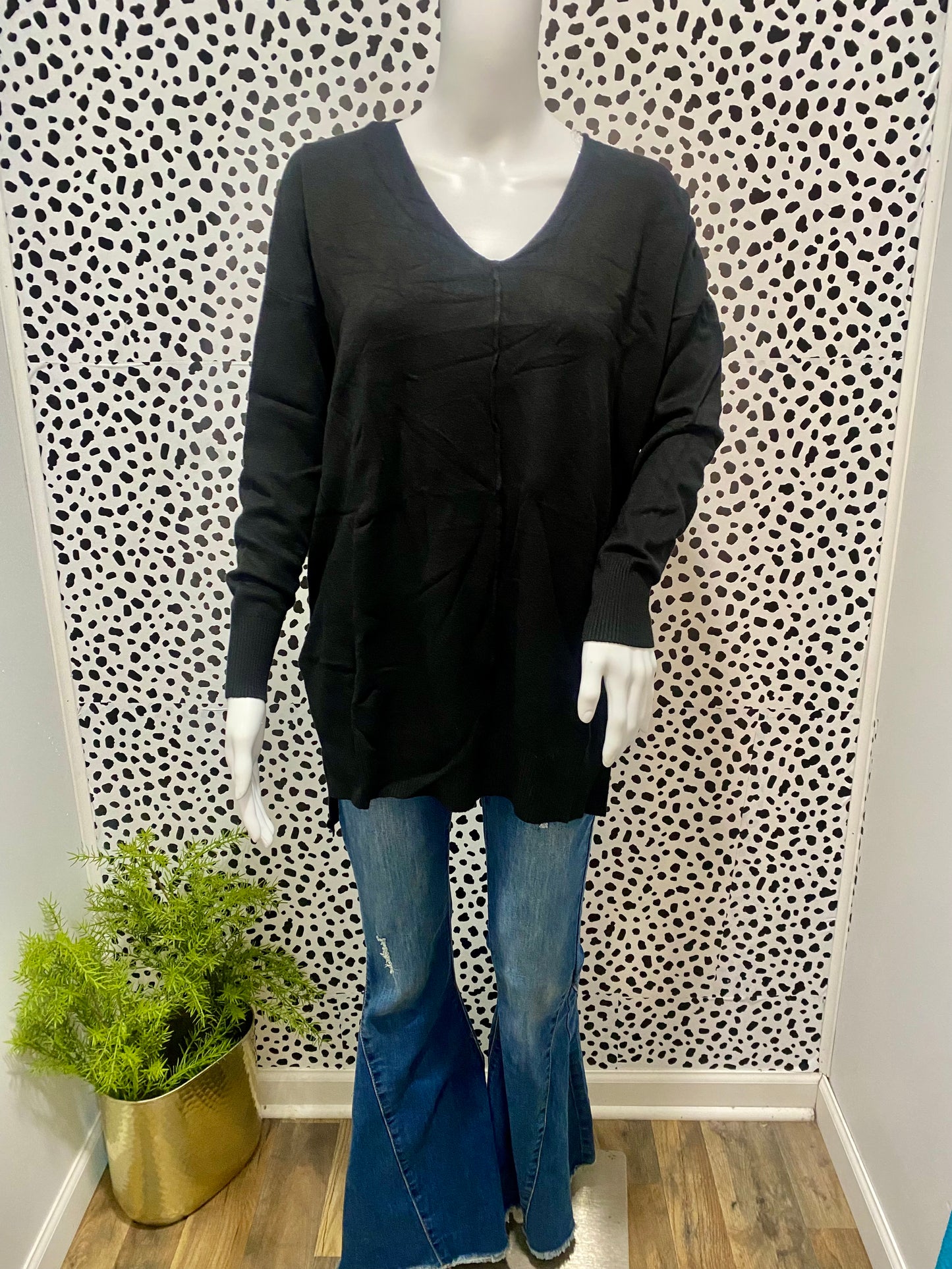 Black Hi Low Sweater