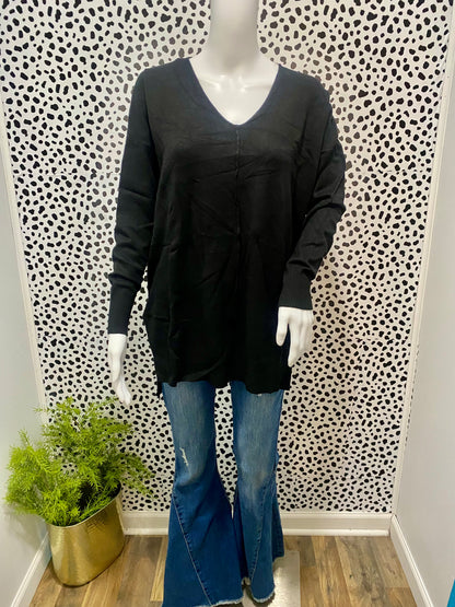 Black Hi Low Sweater