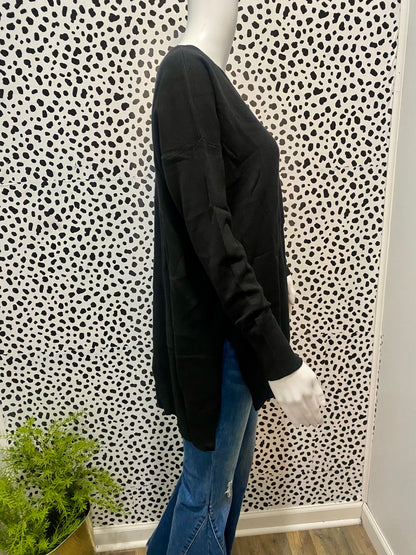 Black Hi Low Sweater