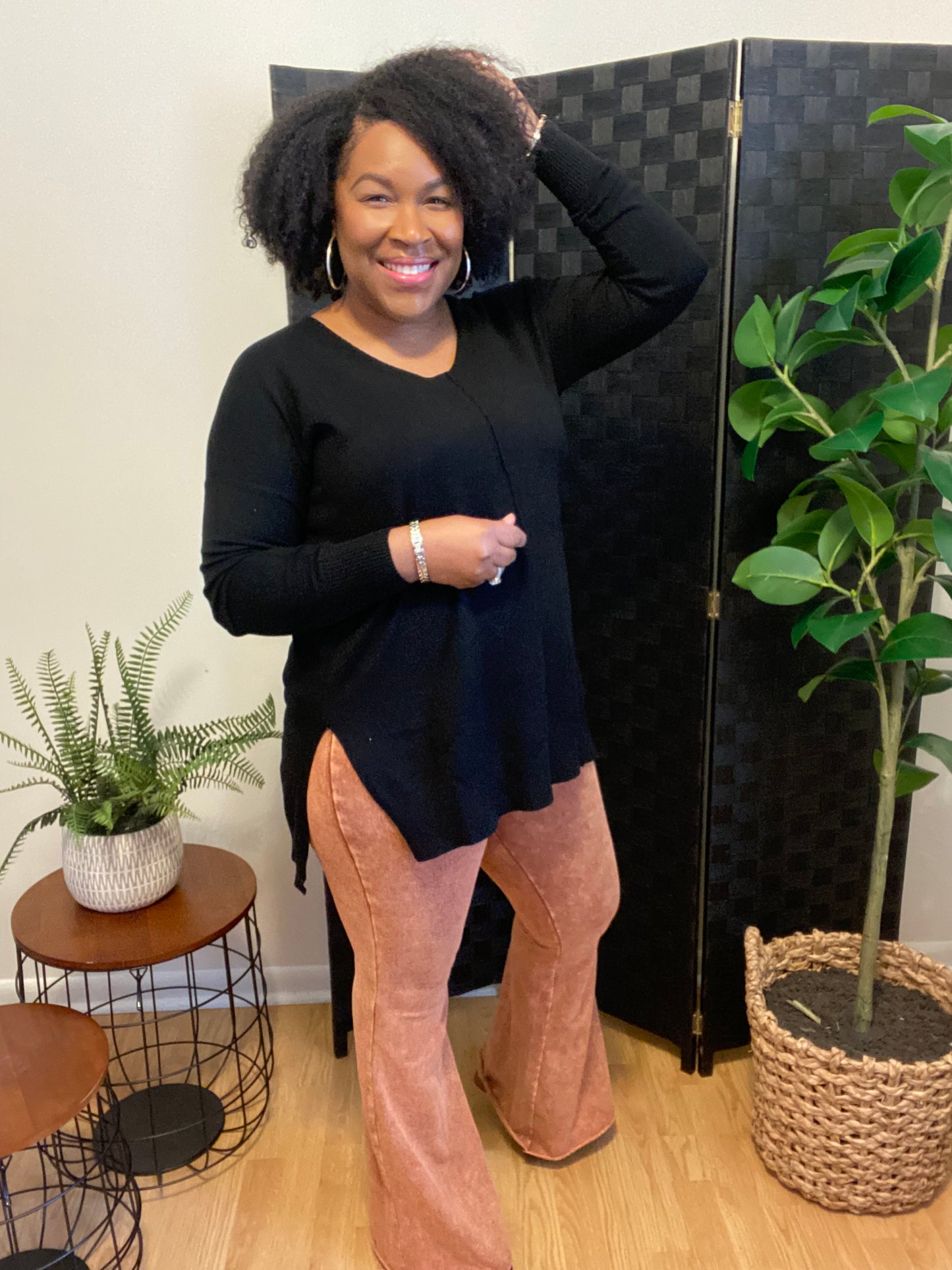 Black Hi Low Sweater