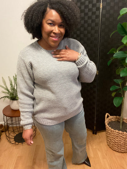 Gray Round Neck Sweater