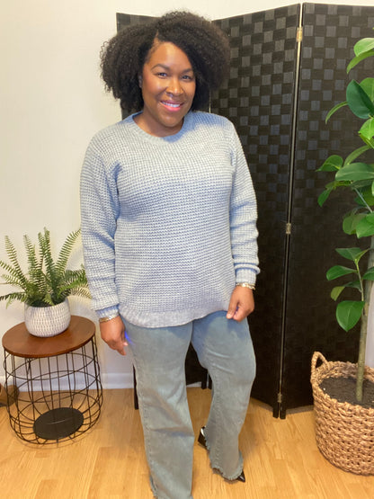 Gray Round Neck Sweater