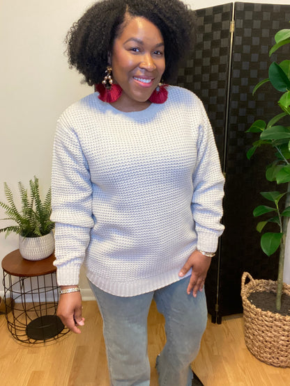Gray Round Neck Sweater