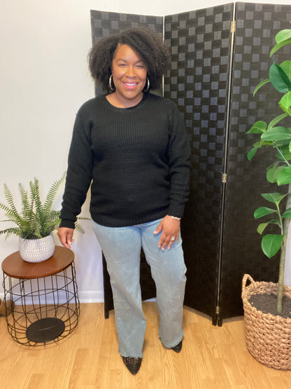 Black Round Neck Sweater