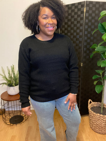 Black Round Neck Sweater