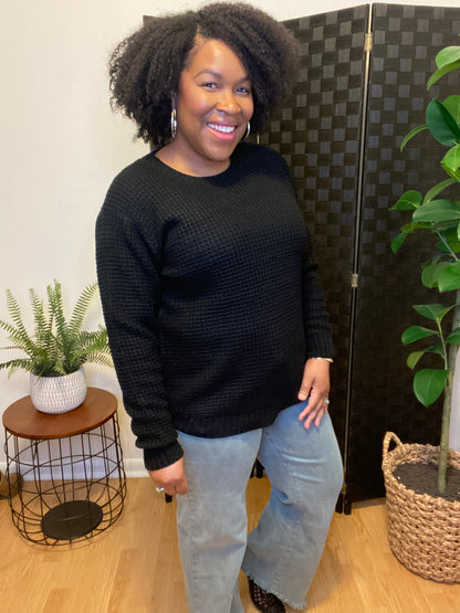 Black Round Neck Sweater