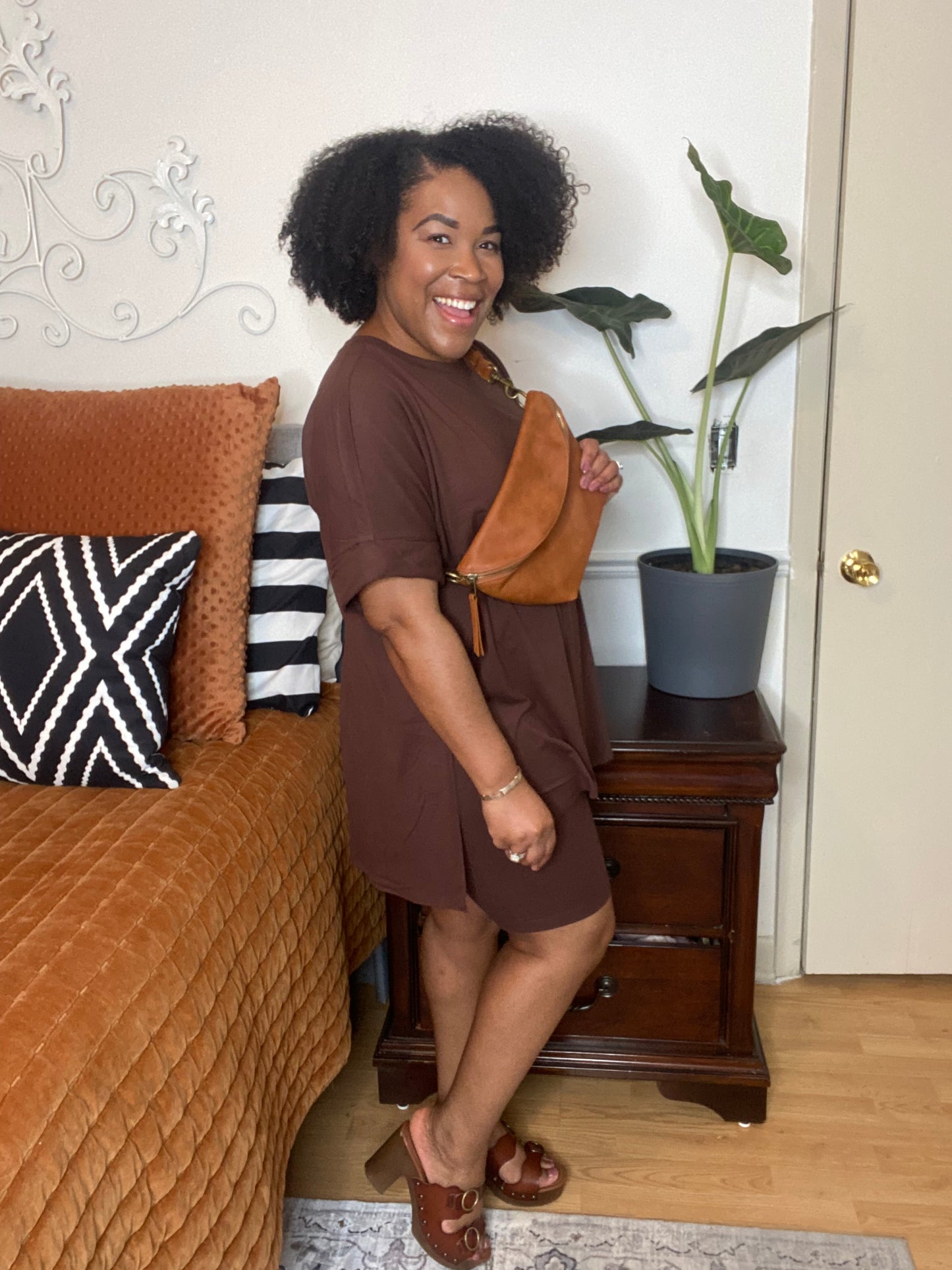 Brown Short Set (1X-3X)