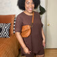 Brown Short Set (1X-3X)