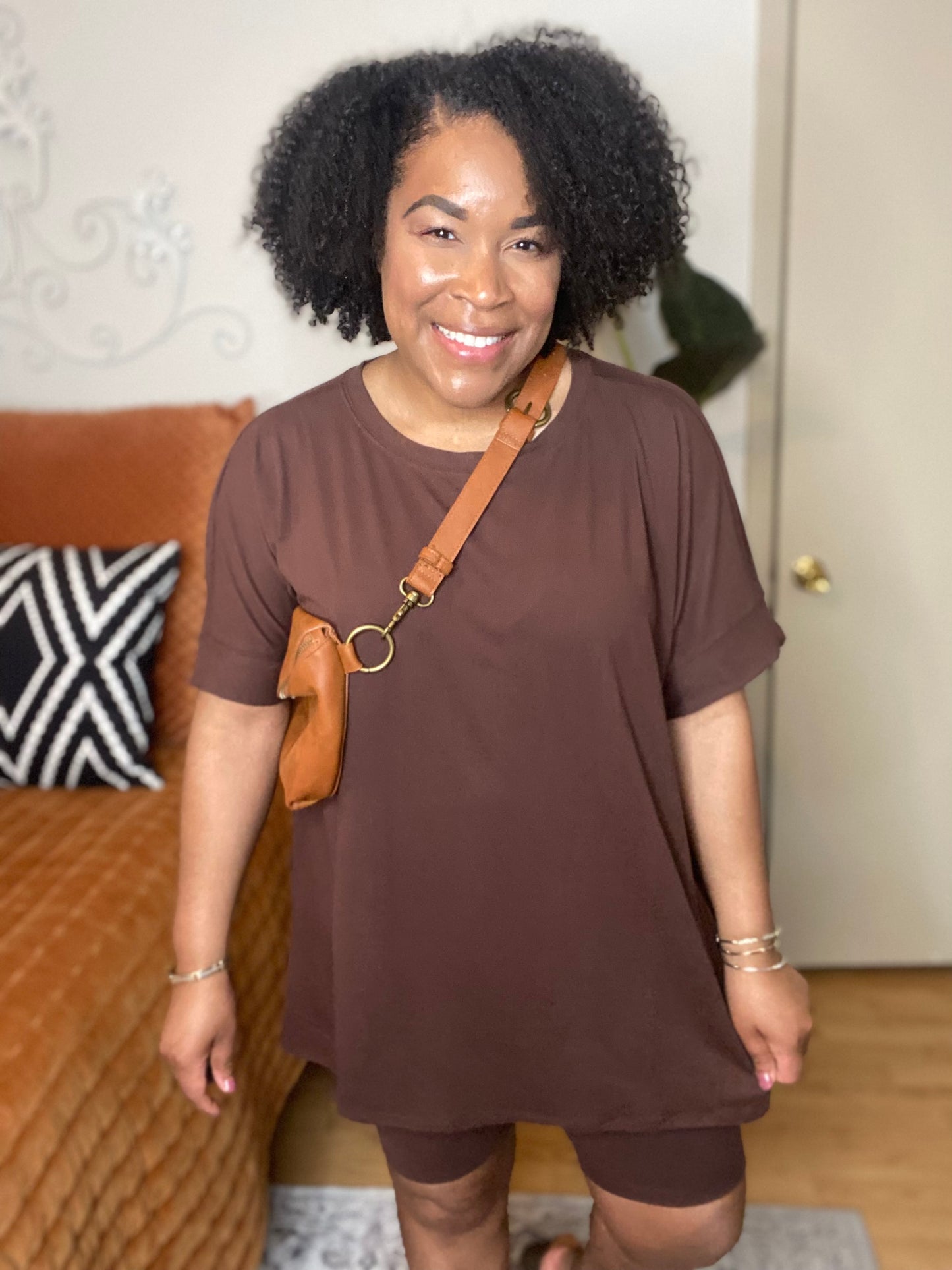 Brown Short Set (1X-3X)
