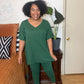 Dark Green V-Neck Lounge Set