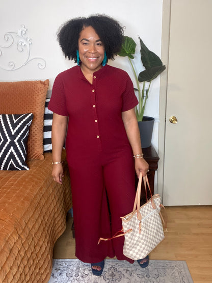 Burgundy Jumpsuit