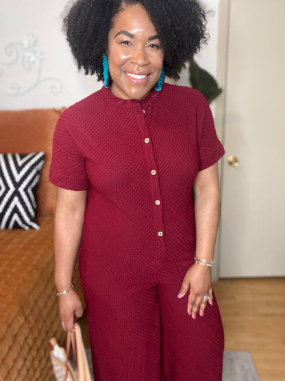 Burgundy Jumpsuit