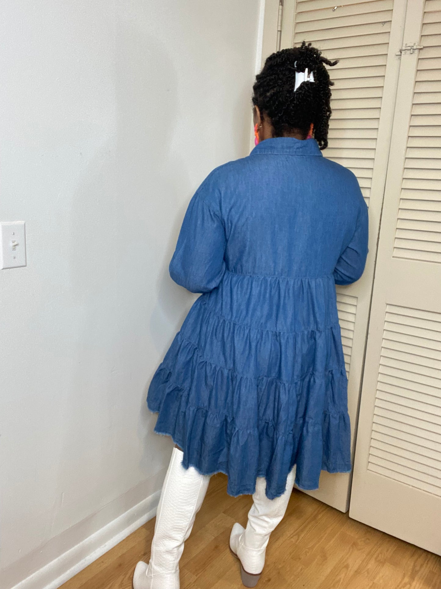 Tiered Denim Dress