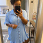 Ruffle Crinkle Dress - Light Blue