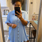 Ruffle Crinkle Dress - Light Blue