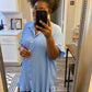 Ruffle Crinkle Dress - Light Blue