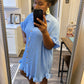 Ruffle Crinkle Dress - Light Blue