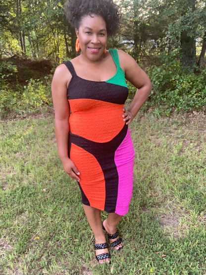 Let''s Go Color Block Dress