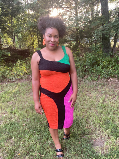 Let''s Go Color Block Dress