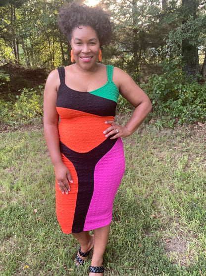 Let''s Go Color Block Dress