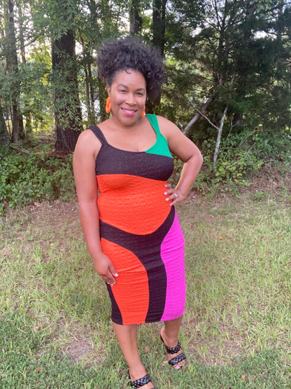 Let''s Go Color Block Dress