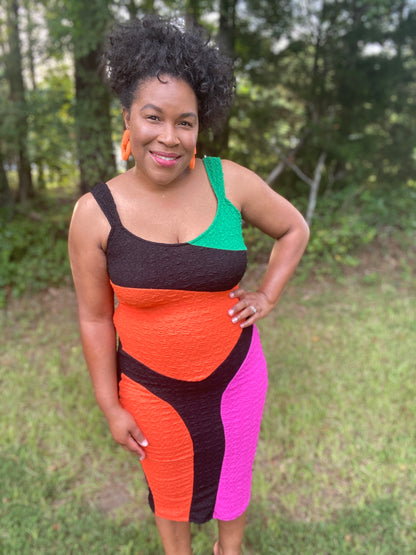 Let''s Go Color Block Dress