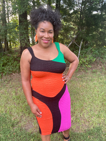 Let''s Go Color Block Dress