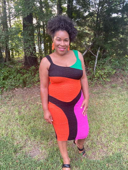 Let''s Go Color Block Dress