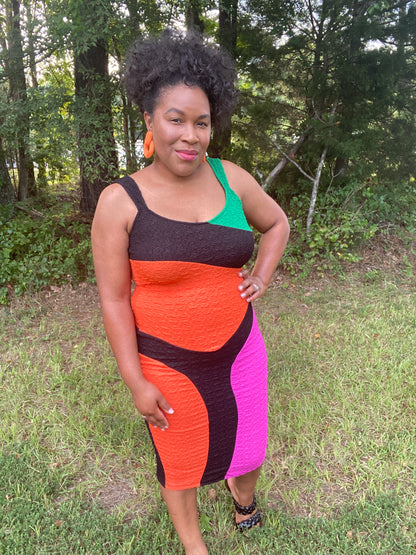 Let''s Go Color Block Dress