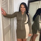 Color Block Body Con