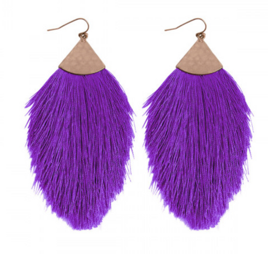 Purple Tassel Earrings