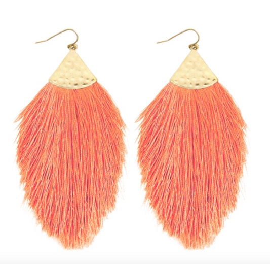 Salmon Tassel Earrings