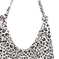 Leopard Print Shoulder Canvas Bag - Black