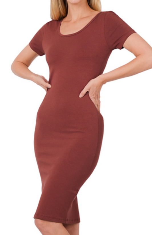 Rust Bodycon Dress