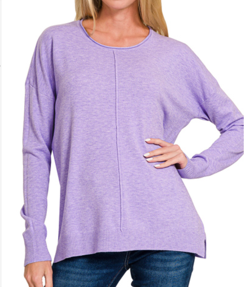 Lavender Front Seam Sweatr