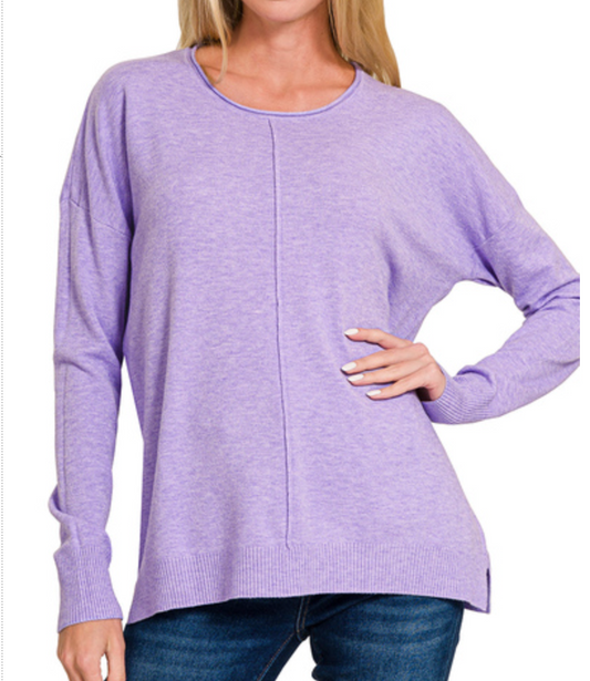 Lavender Front Seam Sweatr