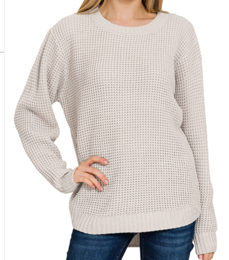 Bone Round Neck Sweater