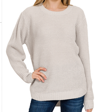 Bone Round Neck Sweater