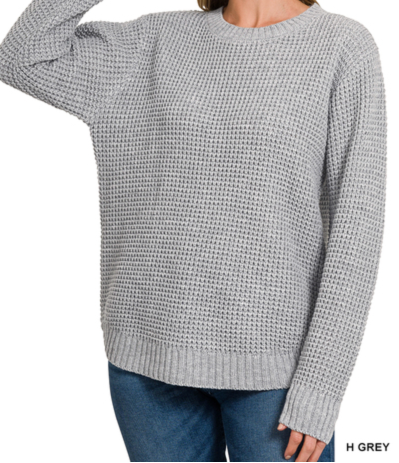 Gray Round Neck Sweater