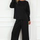 Preorder Textured Long Sleeve Top and Drawstring Pants Set
