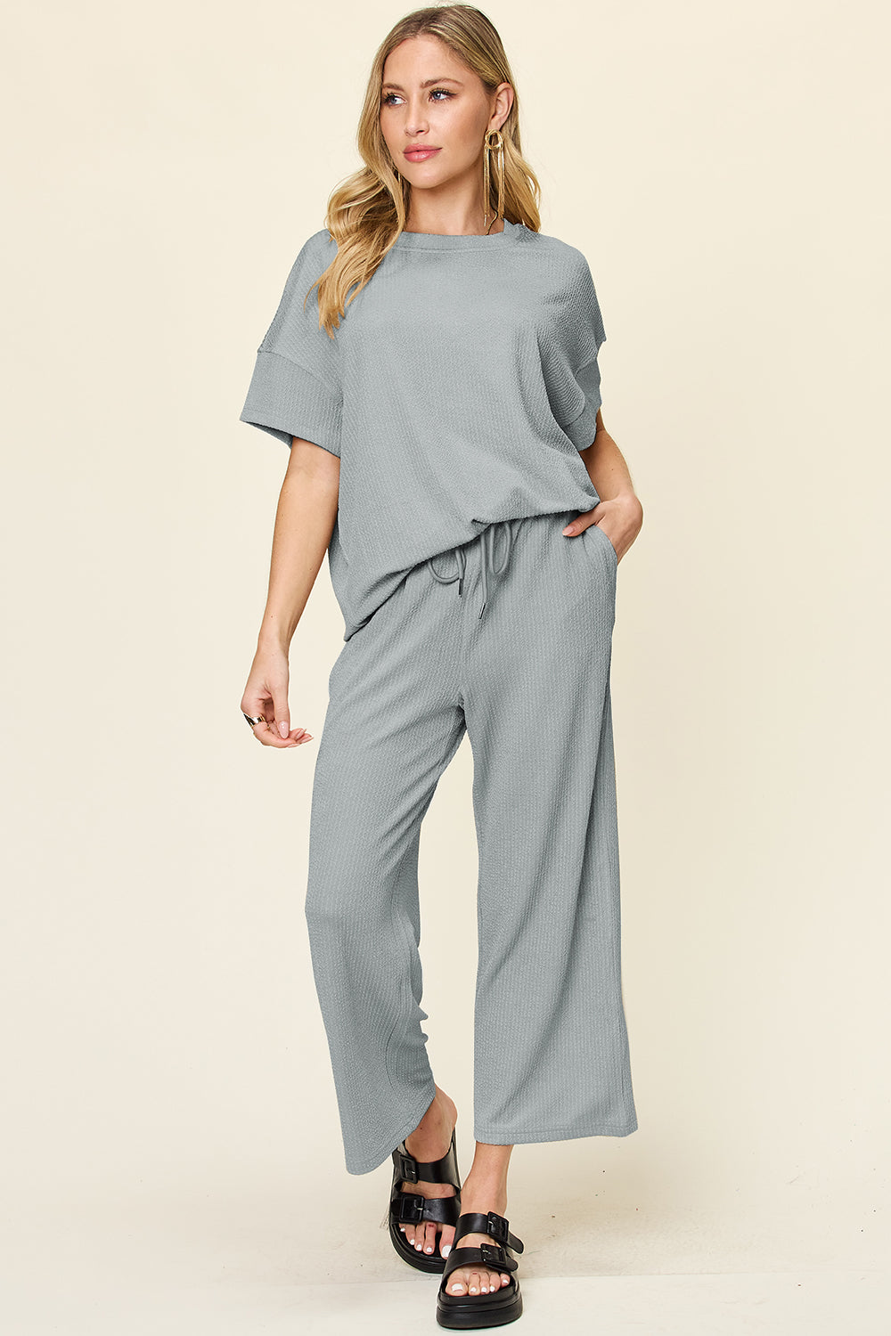 Pre-order: Textured Wide Leg Set