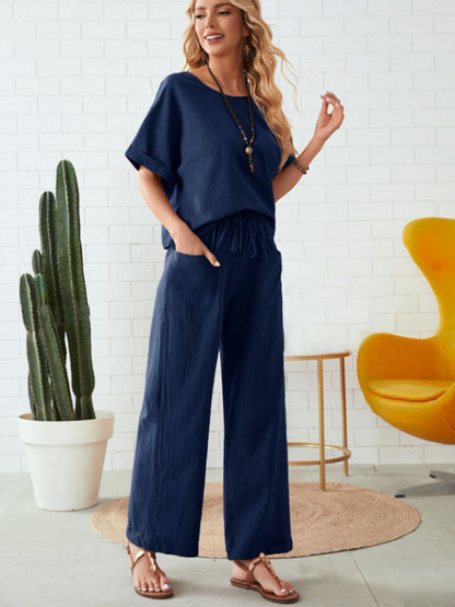 Preorder: Linen Cotton Blend Pants Set