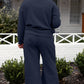 Preorder Textured Long Sleeve Top and Drawstring Pants Set