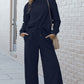 Preorder Textured Long Sleeve Top and Drawstring Pants Set