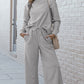 Preorder Textured Long Sleeve Top and Drawstring Pants Set